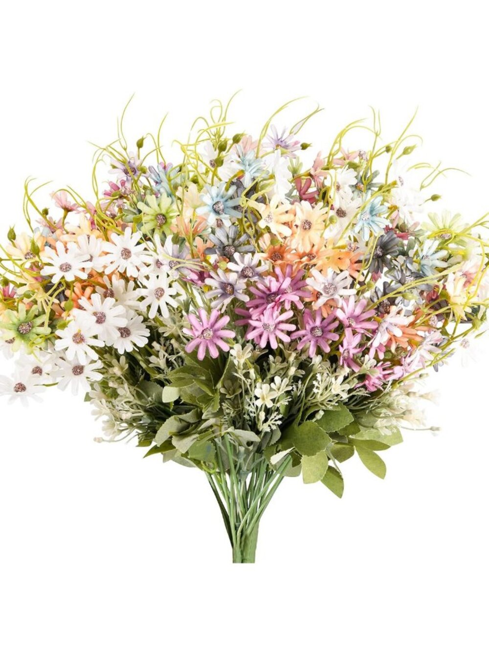 6 Bundles UV Resistant Wildflower Bouquets - Faux Daisy Plants for Home Décor